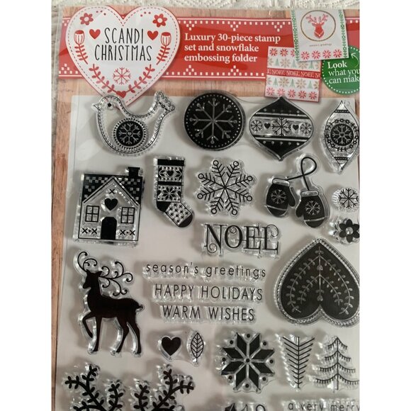 Cardmaking Papercraft Scandi Christmas Stamp Snowflake Embossing Folder - New - Picture 11 of 12